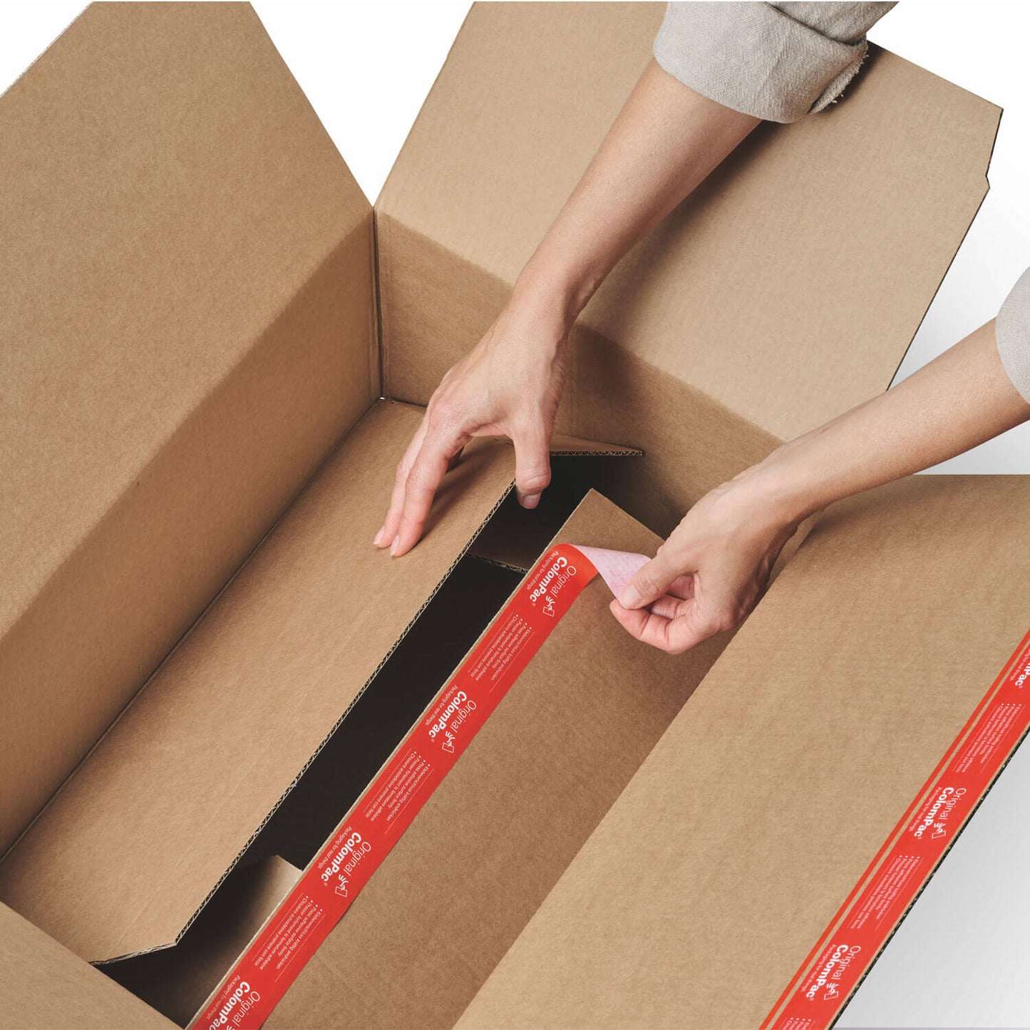 ColomPac manipulationssicherer Automatikboden mit Selbstklebeverschluss an Boden und Deckel, 10 Stück/Packung