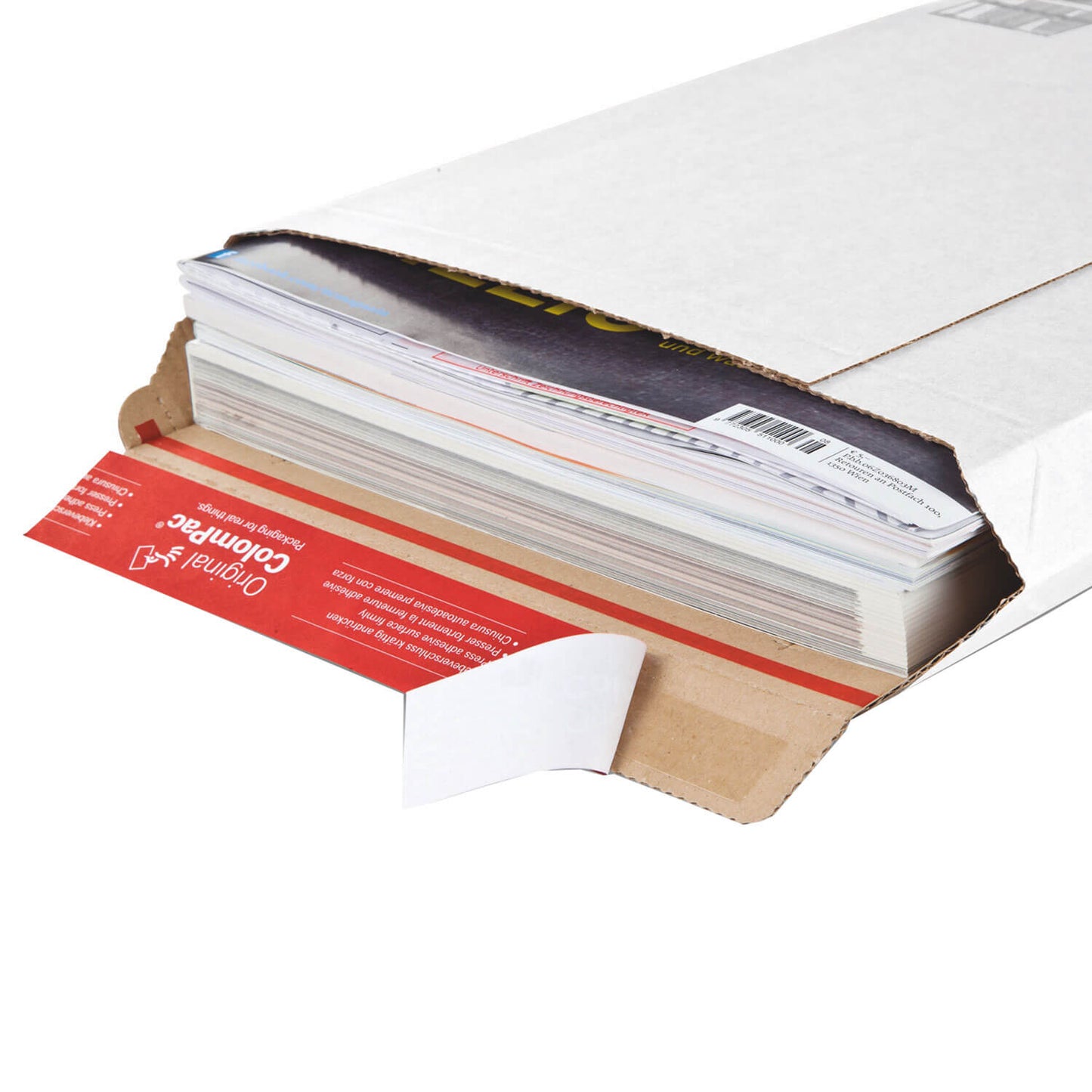 ColomPac extrem starke Versandtasche aus Wellpappe, weiß, 235 x 340 x -35mm, 100 Stück