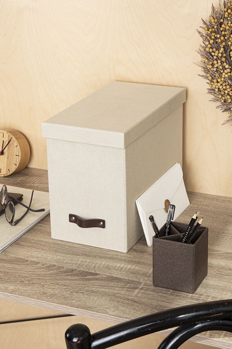 BIGSO Hängemappenbox JOHAN inkl. 8 Hängemappen, Leinen, 1 Stück - Ab Mitte Dezember erhältlich