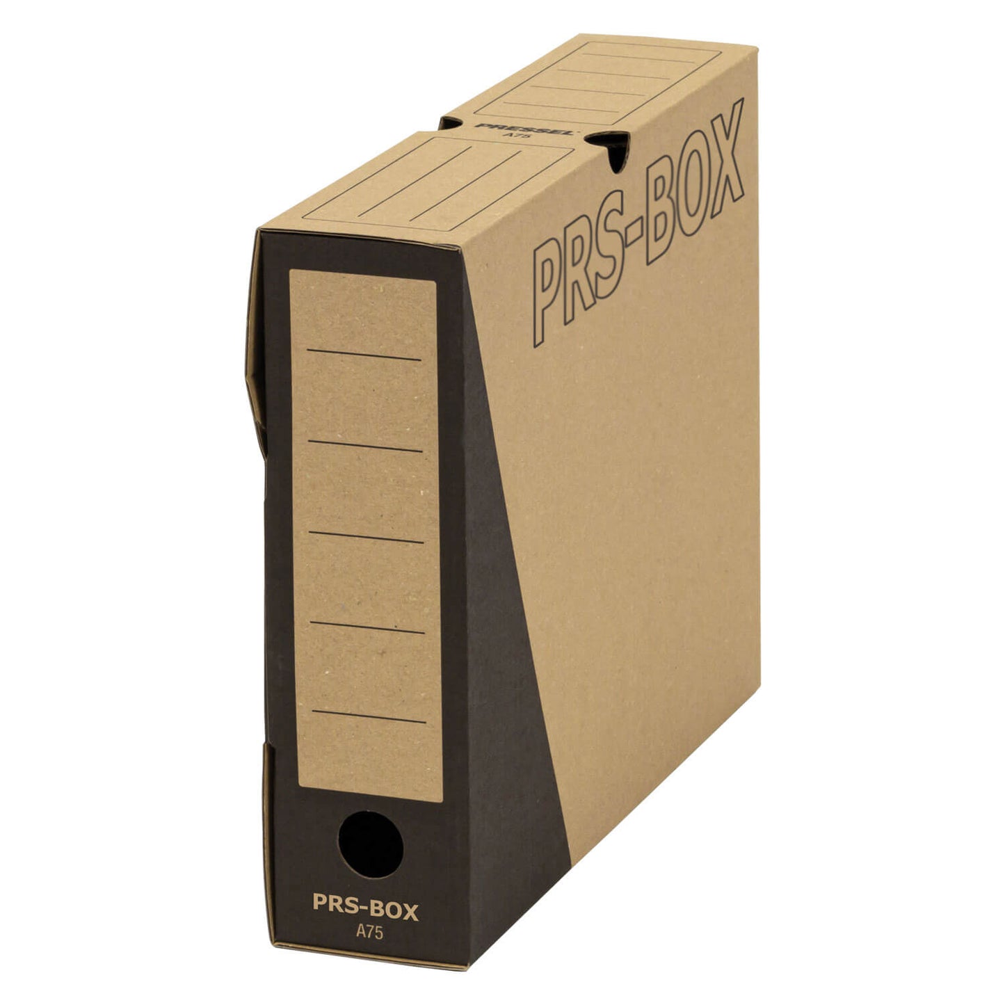 PRS Archivbox A75, Natur/Schwarz, 75mm, 20 Stück