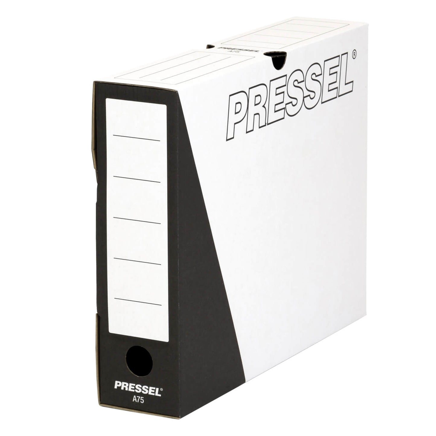 Pressel archive box A75, white/black, 75mm, 20 pieces