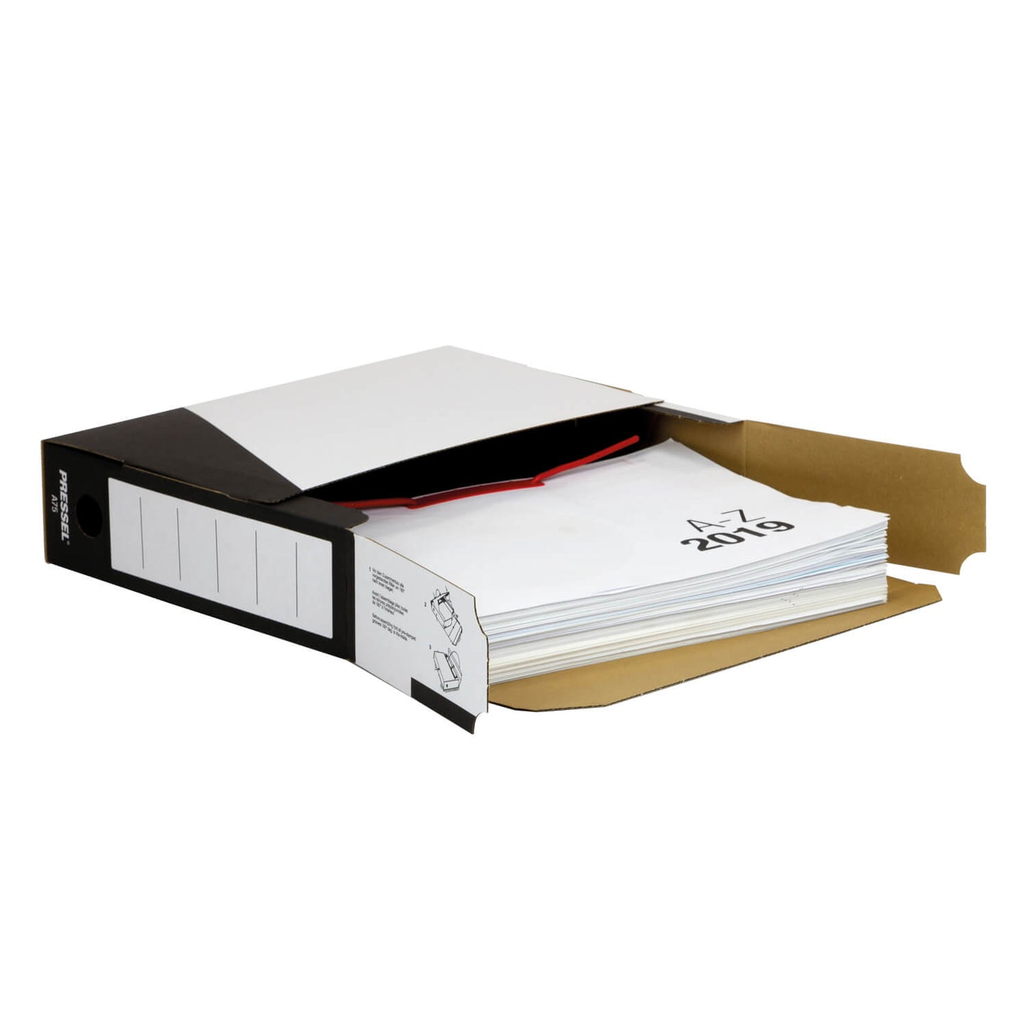 Pressel archive box A75, white/black, 75mm, 20 pieces