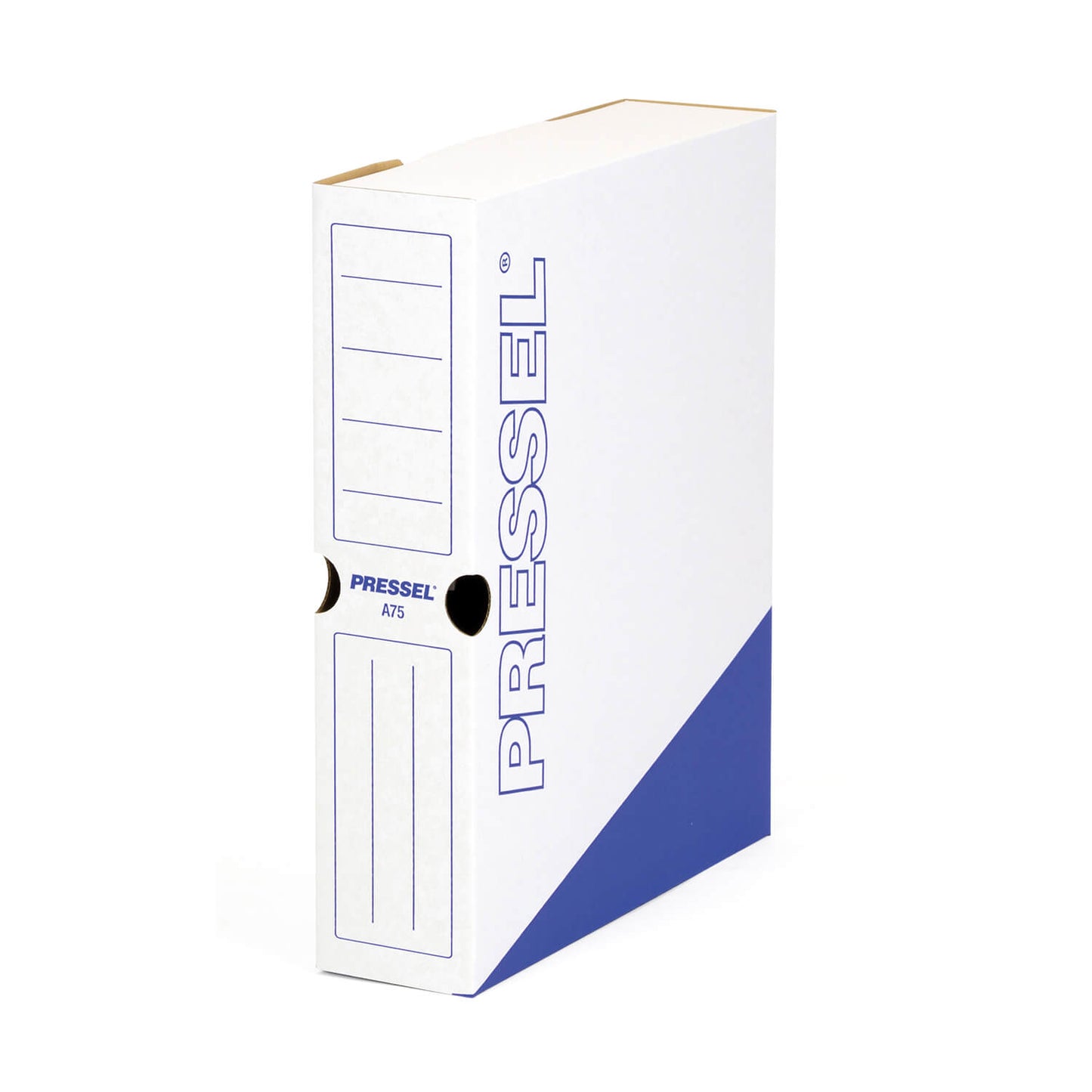 Pressel archive box A75, white/blue, 75mm, 20 pieces