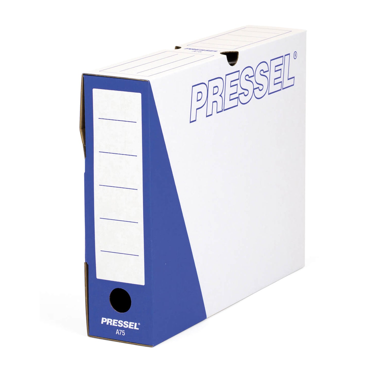 Pressel archive box A75, white/blue, 75mm, 20 pieces