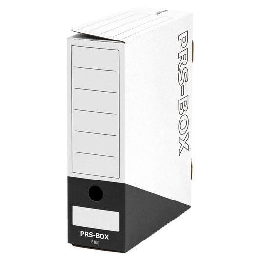 PRS Ablageboxen F100, Weiß/Schwarz, 100mm, 20 Stück