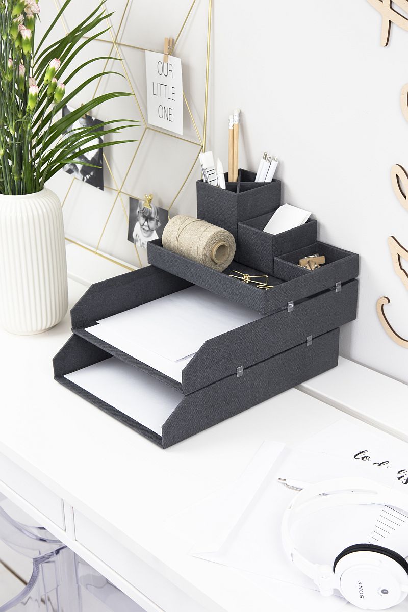 BIGSO Postfächer HAKAN, für A4, Schwarz, 2 Stück - Ab Mitte Dezember erhältlich