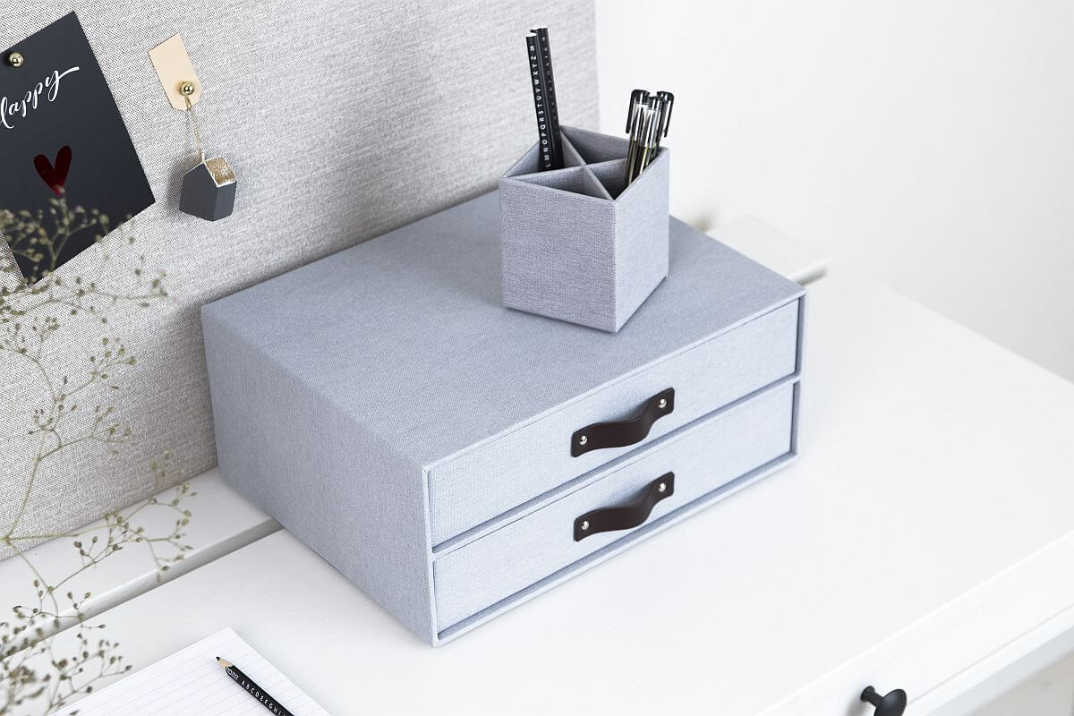 BIGSO Ladenset BIRGER mit 2 Laden, A4, Hellgrau, 1 Stück - Ab Mitte Dezember erhältlich