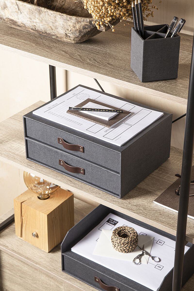 BIGSO Ladenset BIRGER mit 2 Laden, A4, Schwarz, 1 Stück - Ab Mitte Dezember erhältlich