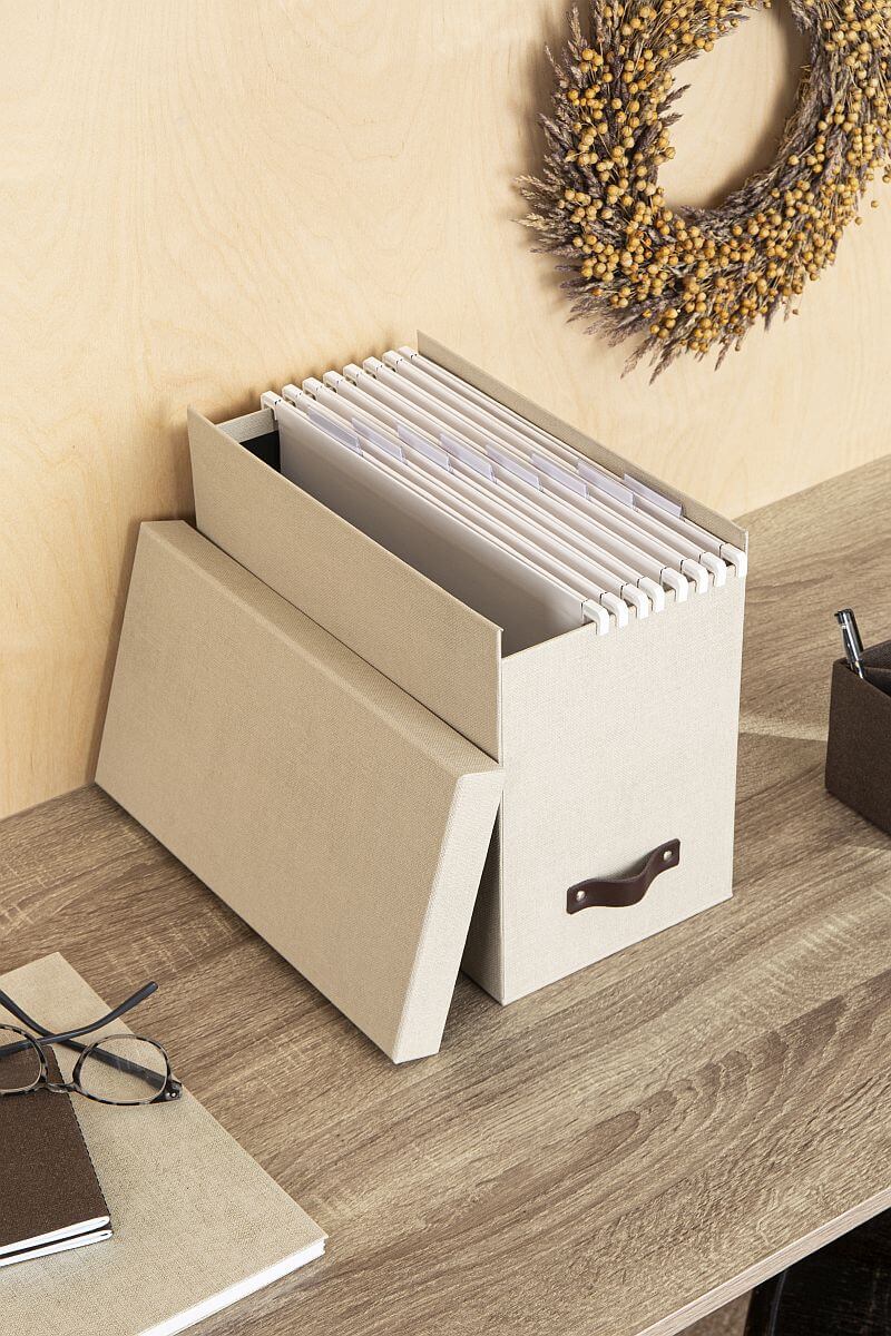 BIGSO Hängemappenbox JOHAN inkl. 8 Hängemappen, Leinen, 1 Stück - Ab Mitte Dezember erhältlich