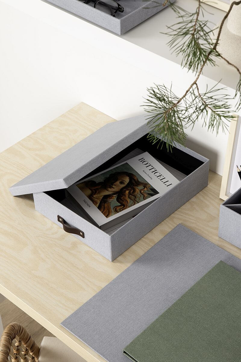 BIGSO Dokumentenbox OSKAR, A4, Hellgrau, 1 Stück - Ab Mitte Dezember erhältlich